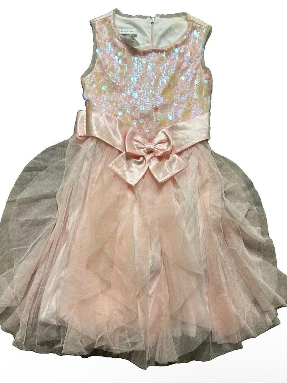 Girl’s Bonnie Jean Formal Pink Tank Top Dress Size 10